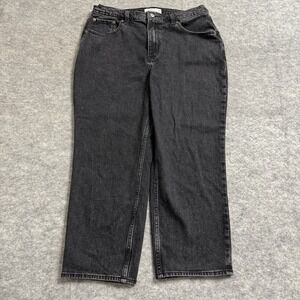 Abercrombie & Fitch Black Cropped Straight Jeans